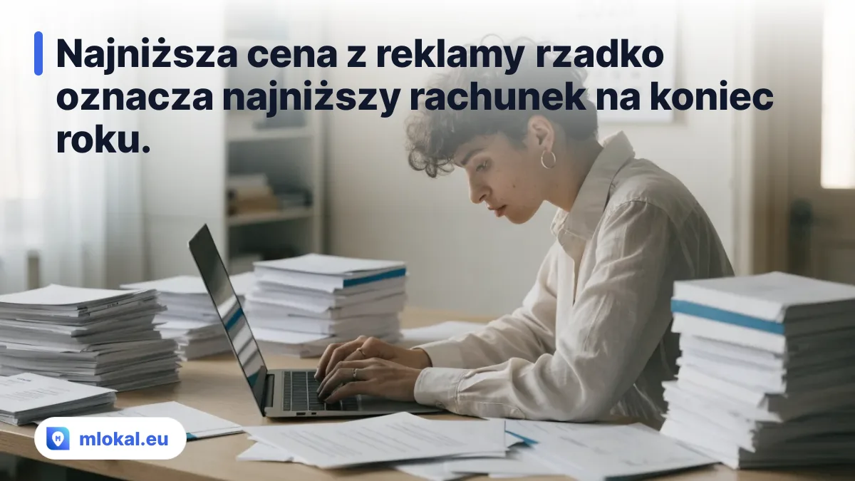 Najniższa cena z reklamy rzadko oznacza najniższy rachunek na koniec roku. - wirtualny adres firmy