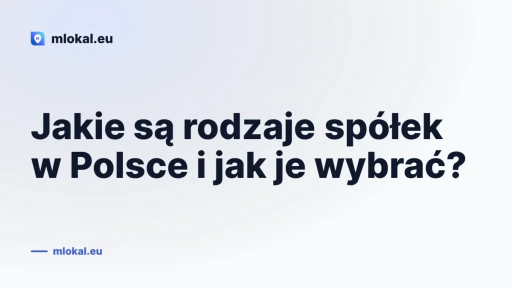 Jakie są rodzaje spółek w Polsce i jak je wybrać?